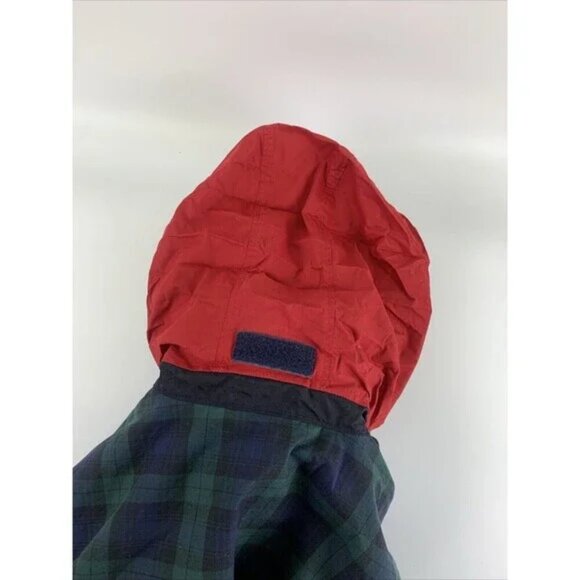 Chaps Ralph Lauren  Plaid Pullover Jacket Hood Green Quarter Zip Pocket Men's M - Picture 9 of 13